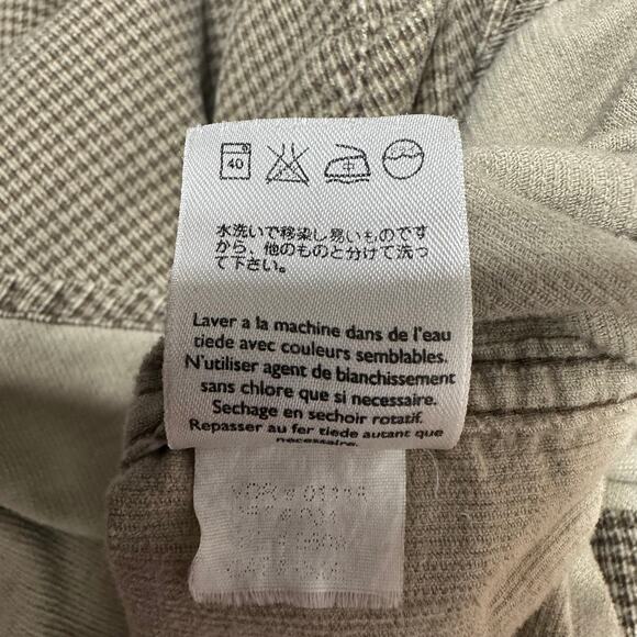 Eddie Bauer Mens Button Down Shirt 100% Cotton Tall Large Green Cream Check B&T - Picture 7 of 8